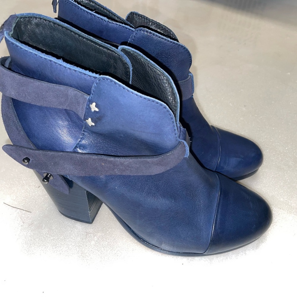 7 Rag & Bone “Harrow” Bootie in Navy Blue Leather
